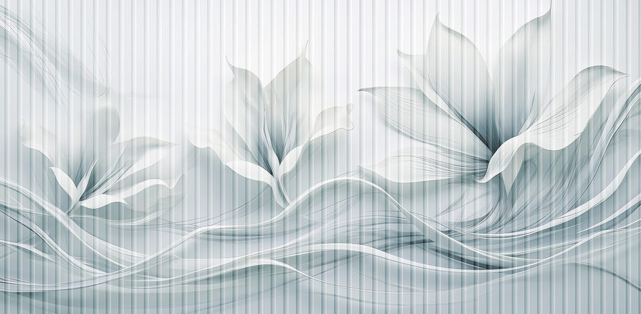 Desenho floral etéreo em tons suaves