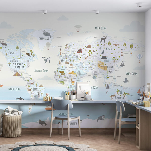 Mapa do mundo com diferentes animais Mapa do mundo com diferentes animais