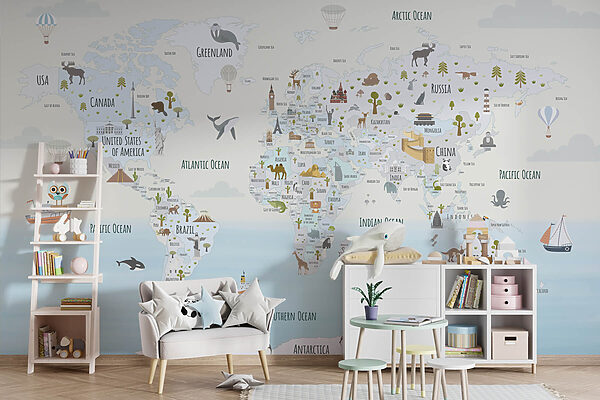 Mapa do mundo com diferentes animais Mapa do mundo com diferentes animais