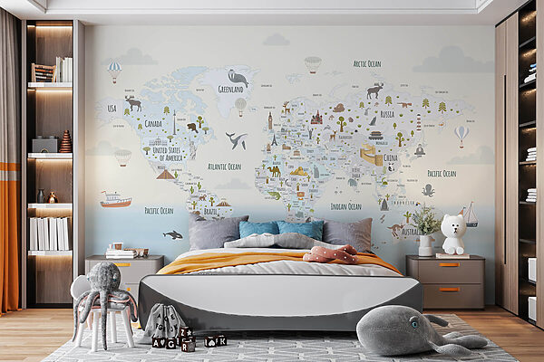 Mapa do mundo com diferentes animais Mapa do mundo com diferentes animais