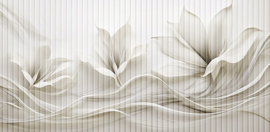 Delicado desenho de ondas florais