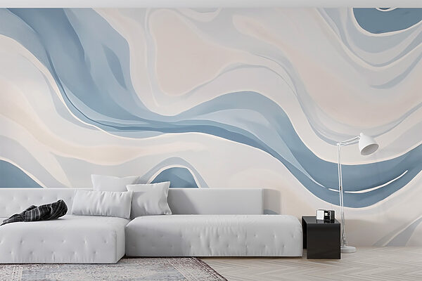 Padrão ondulado branco e azul Padrão ondulado branco e azul