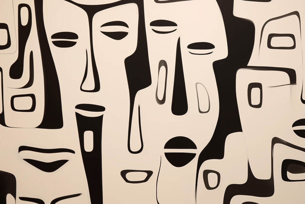 Arte facial a preto e branco Arte facial a preto e branco