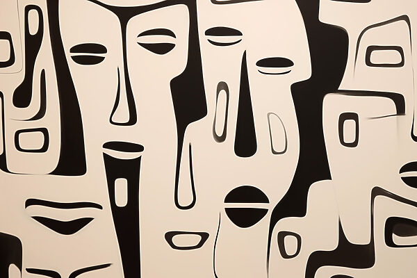 Arte facial a preto e branco Arte facial a preto e branco
