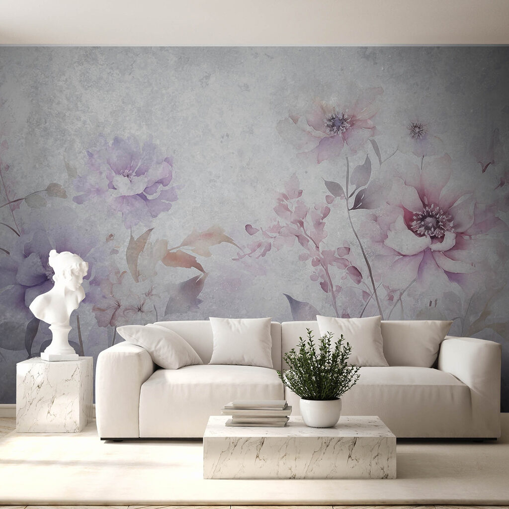 Painting of flowers on a white background