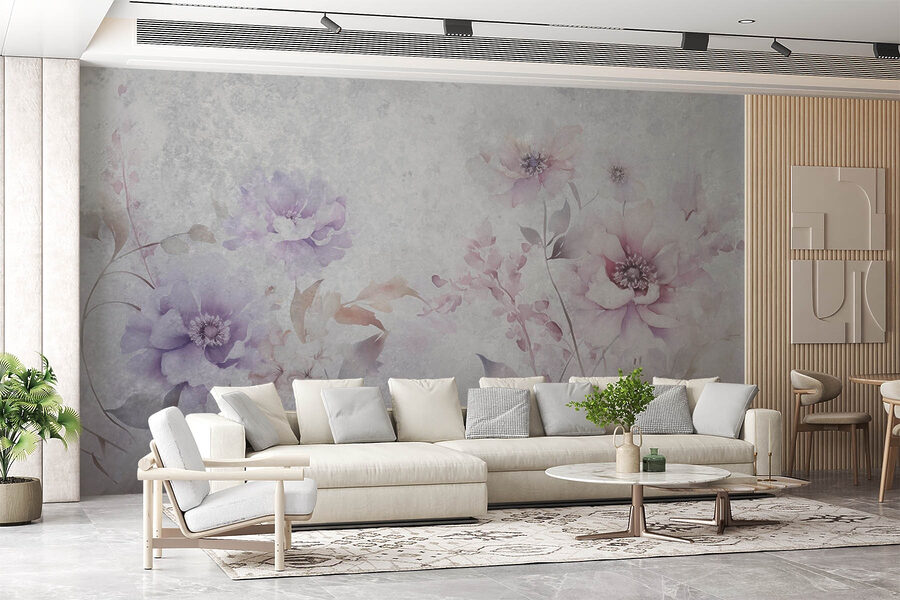 Pintura de flores sobre um fundo branco Pintura de flores sobre um fundo branco
