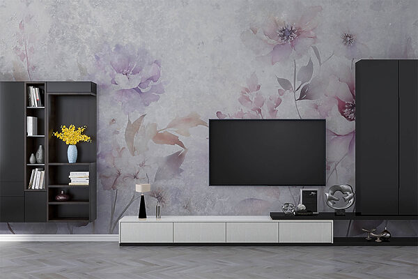 Pintura de flores sobre um fundo branco Pintura de flores sobre um fundo branco