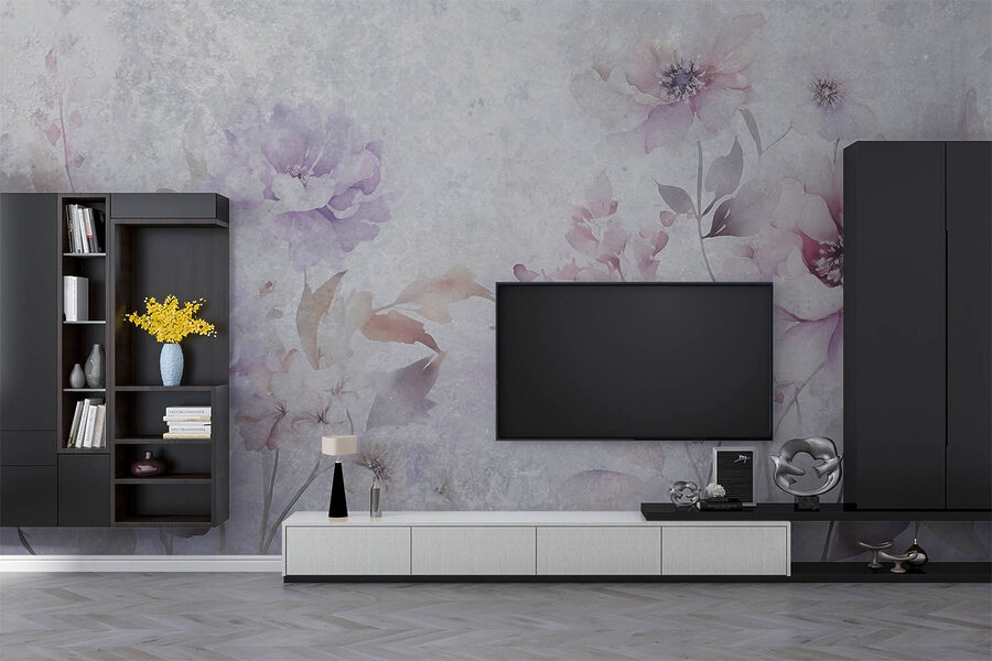 Pintura de flores sobre um fundo branco Pintura de flores sobre um fundo branco