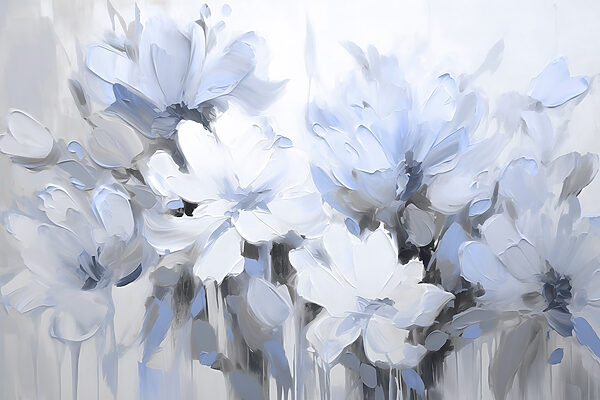 Pintura de flores sobre um fundo branco Pintura de flores sobre um fundo branco