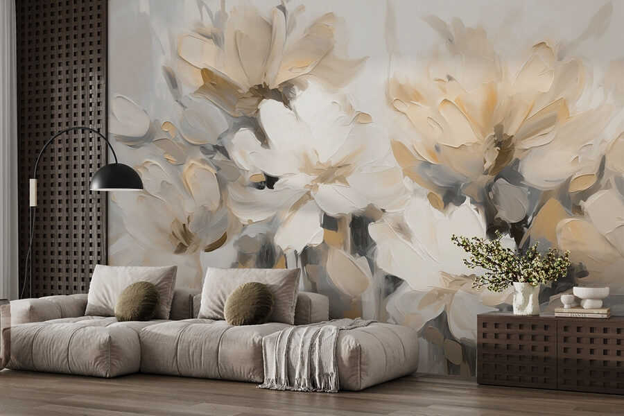 Pintura de flores sobre um fundo branco Pintura de flores sobre um fundo branco