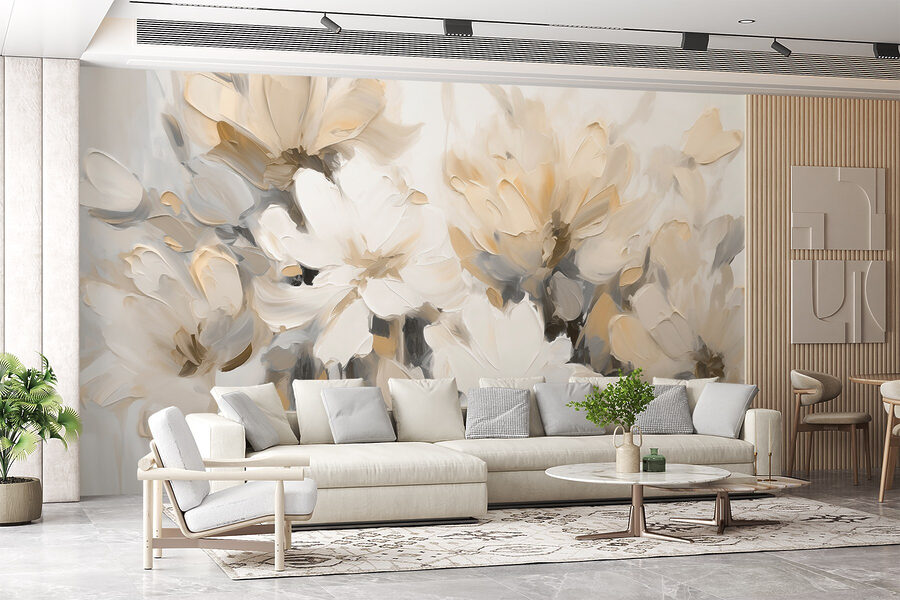 Pintura de flores sobre um fundo branco Pintura de flores sobre um fundo branco