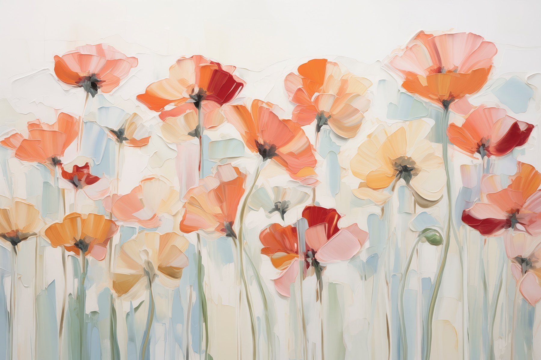 Painting of flowers on a white background Painting of flowers on a white background