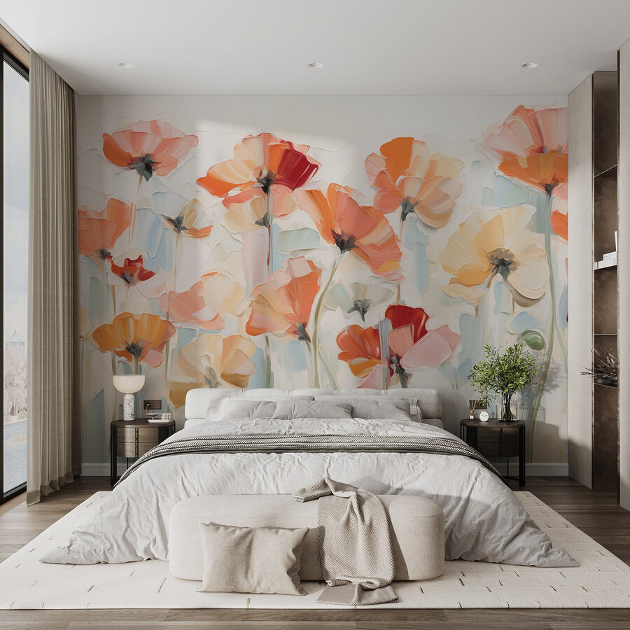 Pintura de flores sobre um fundo branco Pintura de flores sobre um fundo branco