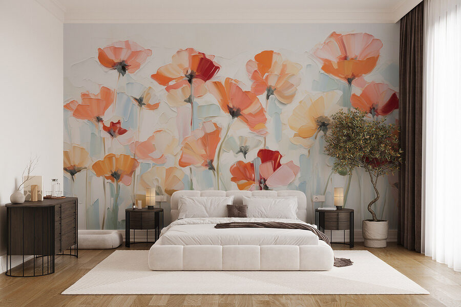 Pintura de flores sobre um fundo branco Pintura de flores sobre um fundo branco