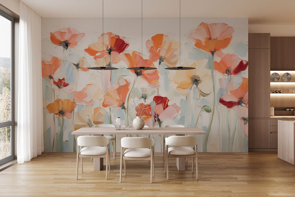 Painting of flowers on a white background Painting of flowers on a white background