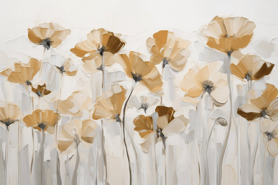Pintura de flores sobre um fundo branco