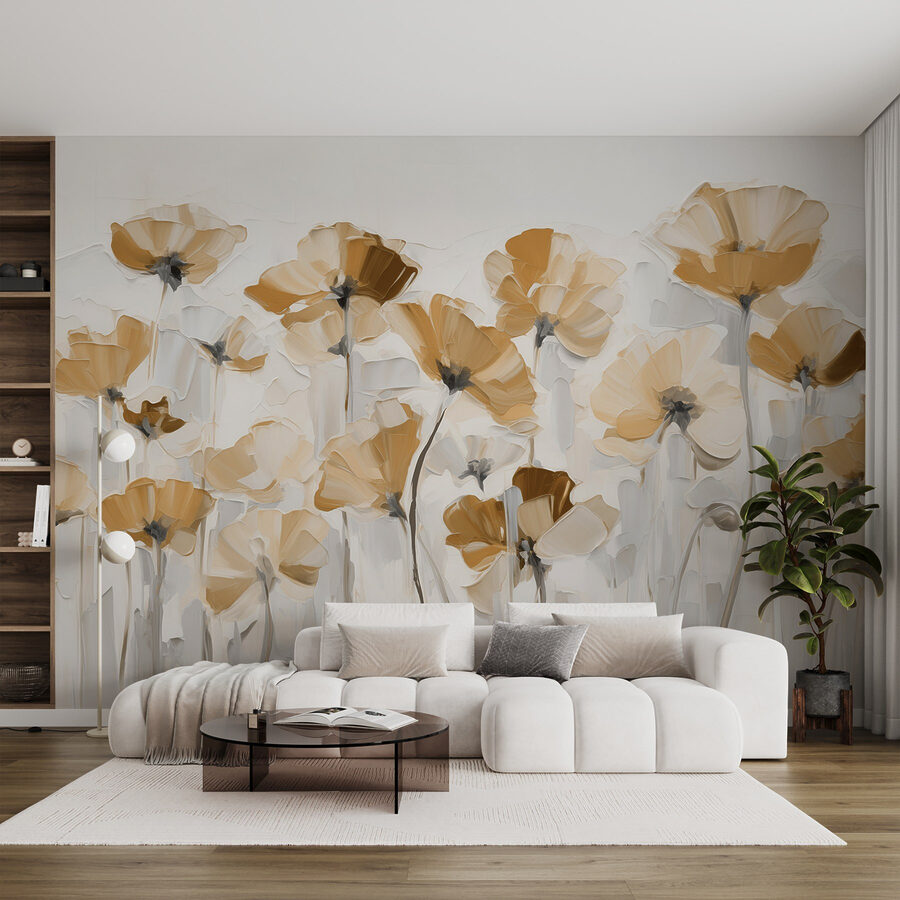 Pintura de flores sobre um fundo branco