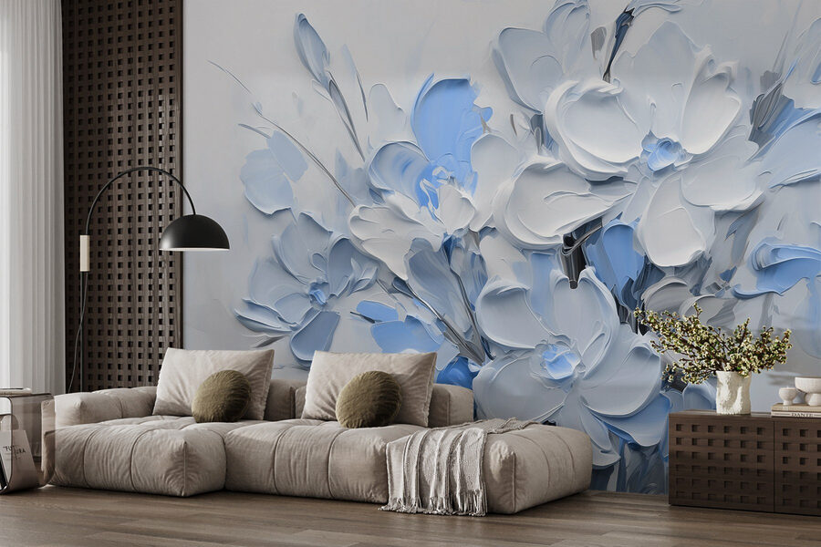Pintura de flores num vaso