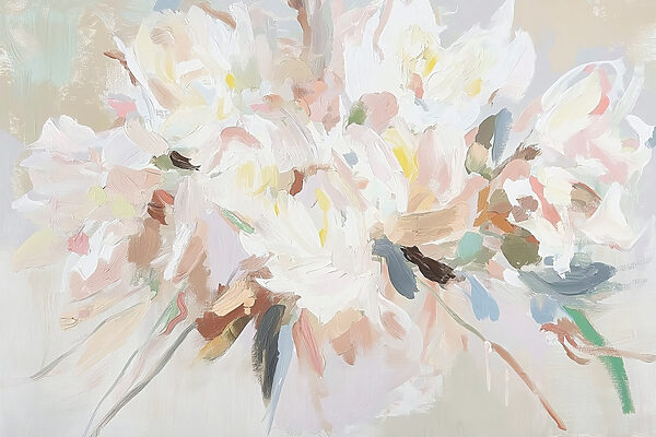 Pintura de flores sobre uma superfície branca Pintura de flores sobre uma superfície branca