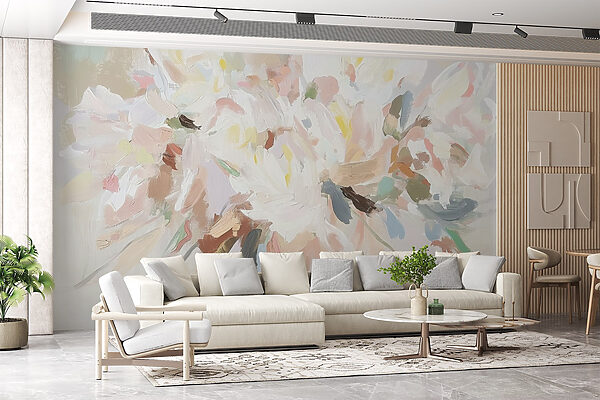 Pintura de flores sobre uma superfície branca Pintura de flores sobre uma superfície branca