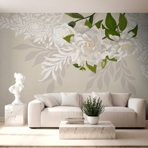 Flores brancas com folhas verdes Flores brancas com folhas verdes