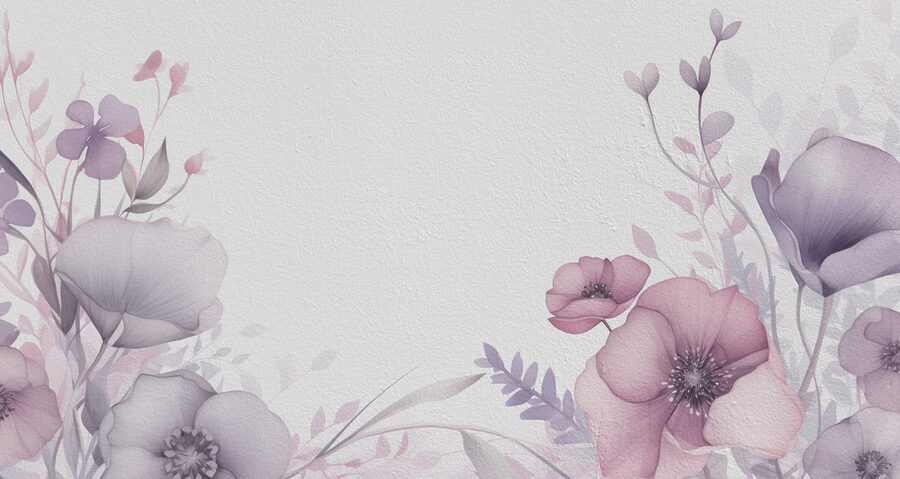 Papel de parede Pintura de flores sobre uma superfície branca - Image 4