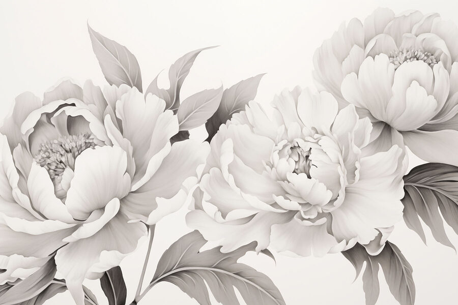 Beleza floral em elegância monocromática