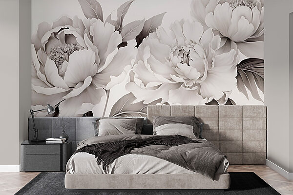 Beleza floral em elegância monocromática Beleza floral em elegância monocromática