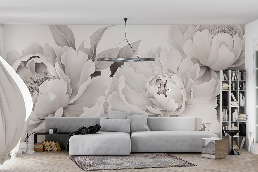 Beleza floral em elegância monocromática