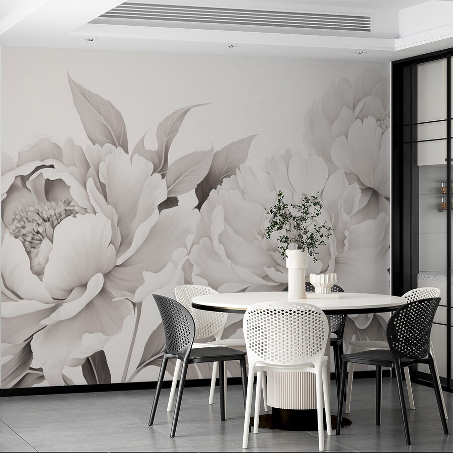 Beleza floral em elegância monocromática