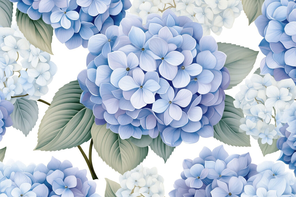 Hortênsias em tons suaves de azul Hortênsias em tons suaves de azul