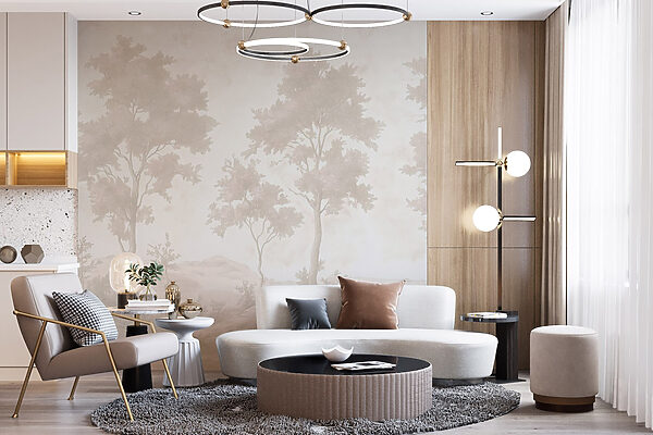 Group of trees in a snowy landscape Group of trees in a snowy landscape