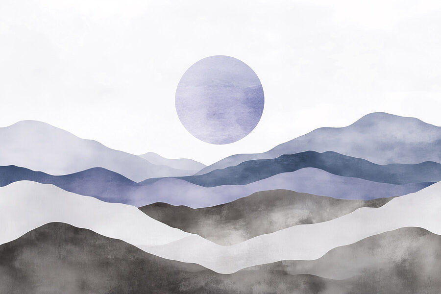 Papel de parede Paisagem com montanhas e um sol - Image 6