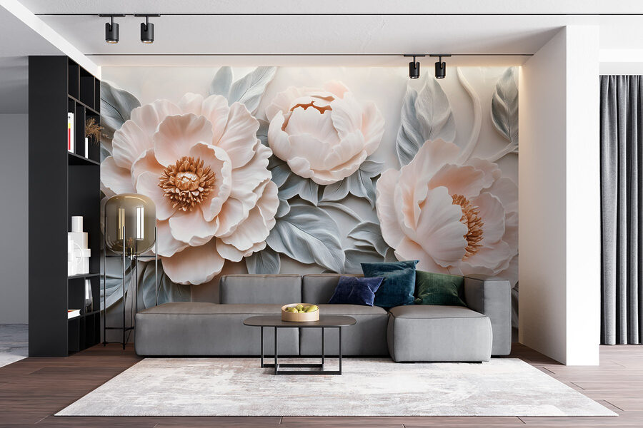 Grupo de flores brancas com folhas
