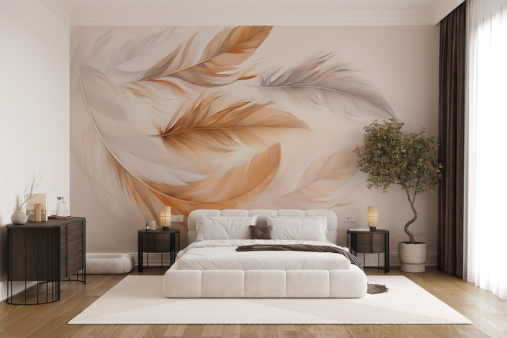 Group of feathers in different colors Group of feathers in different colors