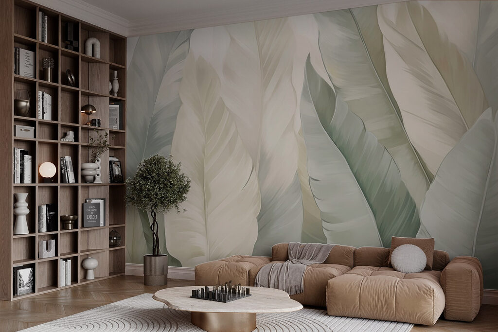 Soft green leaves in gentle layers
