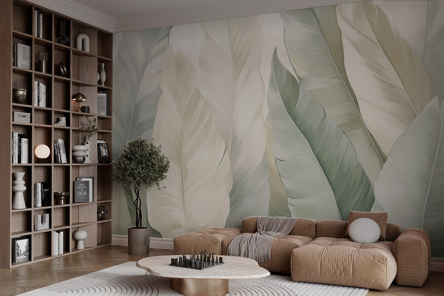 Papel de parede Folhas verdes macias em camadas suaves - Image 3