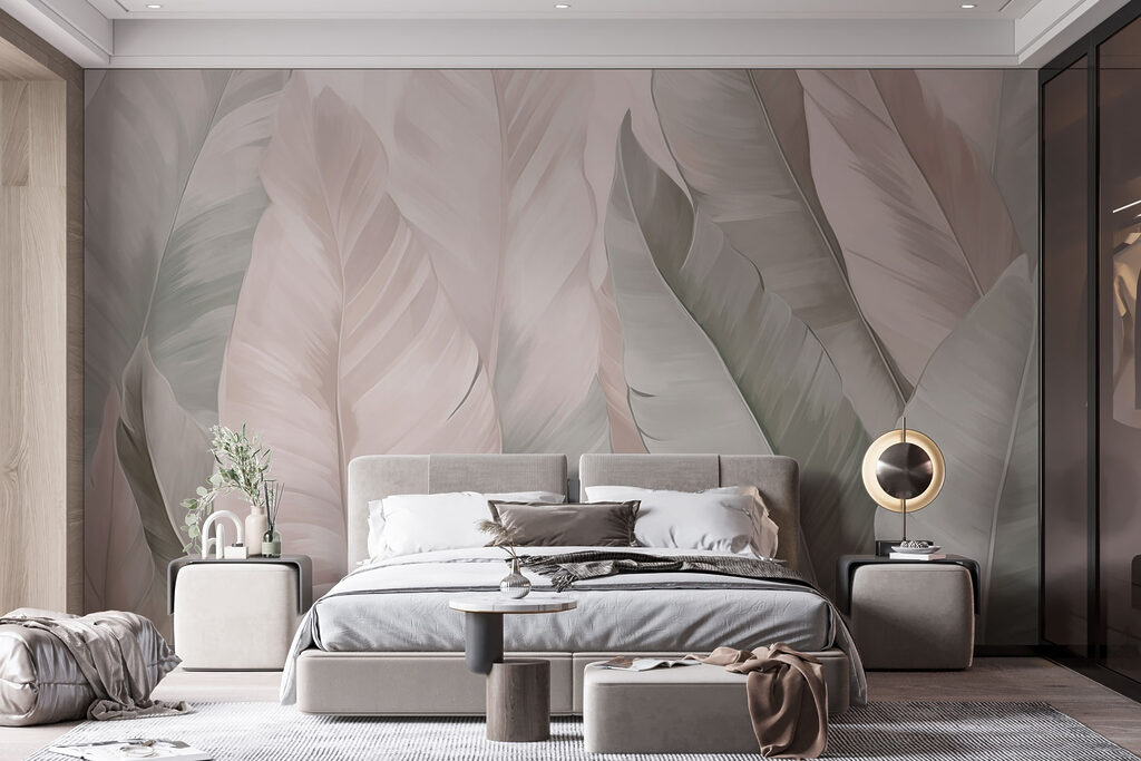 Soft hues in textured foliage patterns