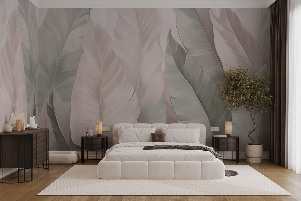 Soft hues in textured foliage patterns
