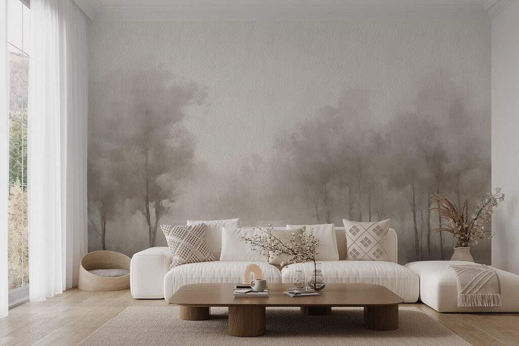 Foggy landscape with trees Foggy landscape with trees