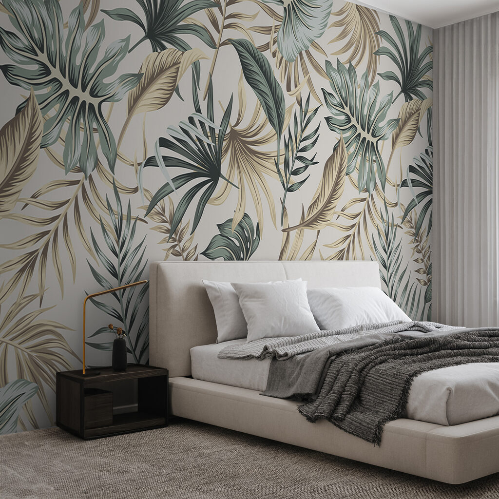 Padrão de folhas sobre um fundo branco u51888pib1ms 1024x1024 - Padrão de folhas sobre um fundo branco