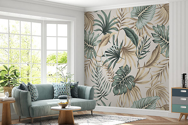 Padrão de folhas sobre um fundo branco u51888pig20r 600x400 - Padrão de folhas sobre um fundo branco