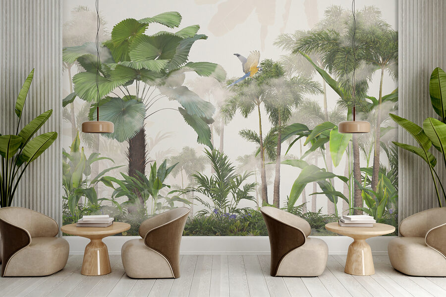 Grupo de árvores e plantas