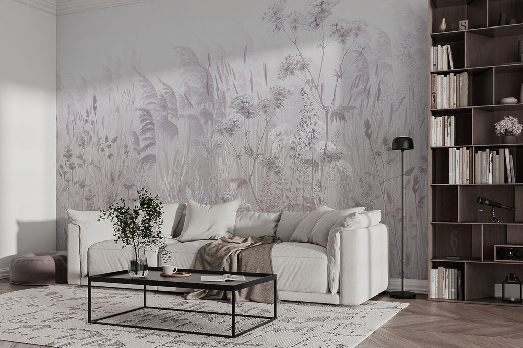 Field of flowers and plants