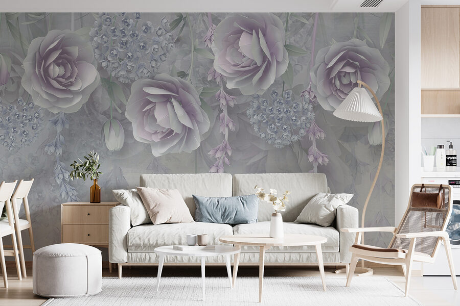 Flores delicadas em tons suaves.