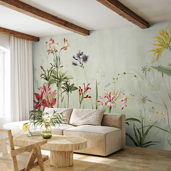 Flores vibrantes em tons verdes suaves. Flores vibrantes em tons verdes suaves.