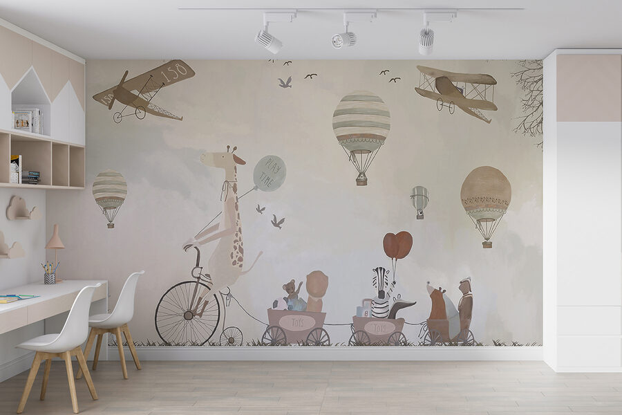 Papel de parede Mural de animais a andar de comboio - Image 9
