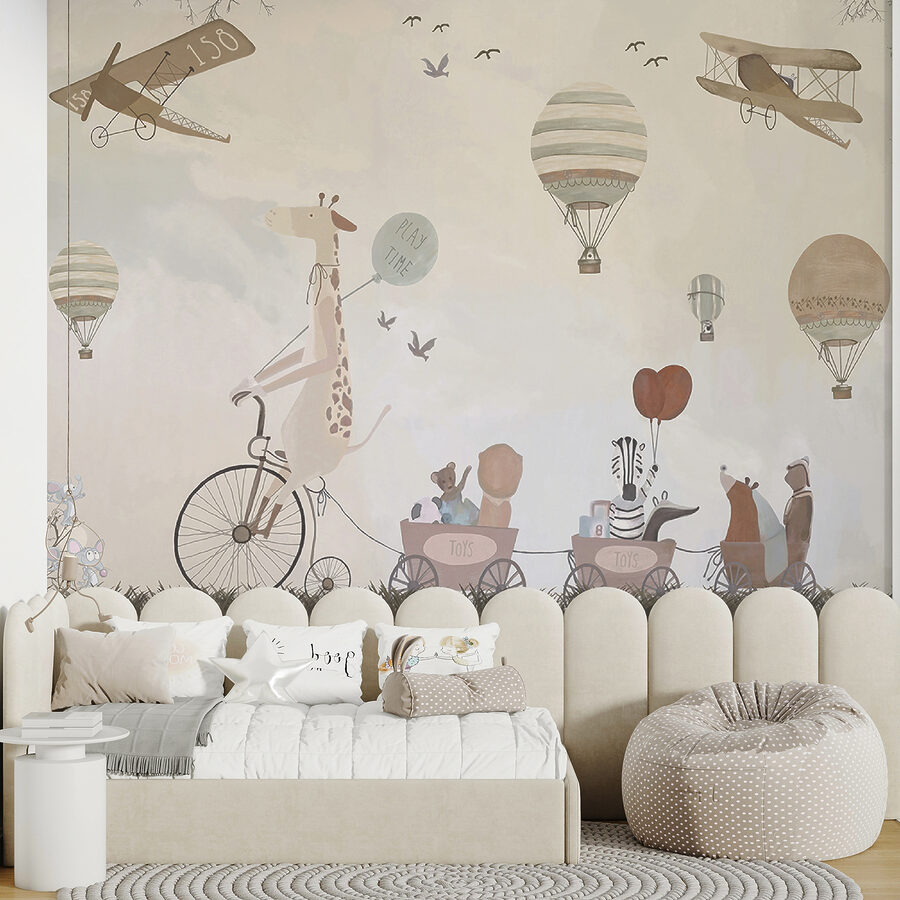 Papel de parede Mural de animais a andar de comboio - Image 10