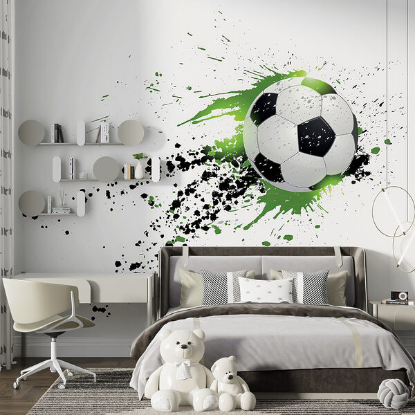 Football ball with splashes of paint Football ball with splashes of paint