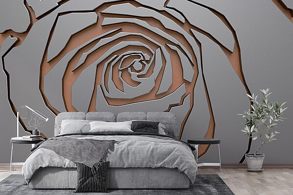 Desenho abstrato de rosas em textura metálica. Desenho abstrato de rosas em textura metálica.